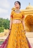 Silk circular lehenga choli in Yellow colour 157397