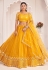 Net circular lehenga choli in Yellow colour 2120
