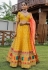 Net a line lehenga choli in Yellow colour 1009