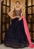 Georgette a line lehenga choli in Navy blue colour 2205