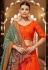 Georgette a line lehenga choli in Orange colour 2203