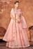 Organza a line lehenga choli in Peach colour 4002