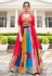 Faux georgette circular lehenga choli in Multicolor colour 148