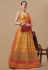 Silk kalamkari circular lehenga choli in Yellow colour 1505