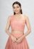 Georgette a line lehenga choli in Peach colour DRS11006