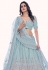 Soft net circular lehenga choli in Sky blue colour 36007