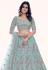 Soft net circular lehenga choli in Sea green colour 36009