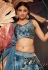 Velvet circular lehenga choli in Sky blue colour 2271