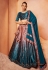 Velvet circular lehenga choli in Teal colour 2283