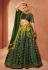 Velvet circular lehenga choli in Green colour 2284