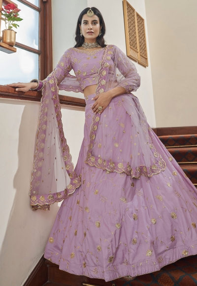 Art silk a line lehenga choli in Light purple colour 4803