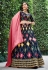 Silk circular lehenga choli in Navy blue colour 2222