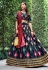 Silk circular lehenga choli in Navy blue colour 2222