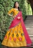 Silk circular lehenga choli in Yellow colour 2221