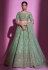 Silk a line lehenga choli in Pista green colour 34005