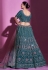 Silk a line lehenga choli in Teal colour 34006