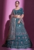 Silk a line lehenga choli in Teal colour 34006