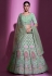 Georgette a line lehenga choli in Pista green colour 34008