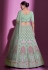 Georgette a line lehenga choli in Pista green colour 34008