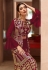 Faux georgette jacket style suit in Maroon colour 9441D