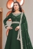 Faux georgette long Anarkali suit in Green colour 1001A
