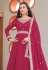 Faux georgette abaya style Anarkali suit in Pink colour 1001F