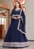 Faux georgette long Anarkali suit in Navy blue colour 1001C