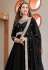 Faux georgette long Anarkali suit in Black colour 1001E