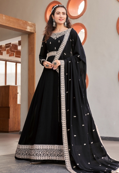 Buy Black Anarkali Set by Designer MALASA Online at Ogaan.com