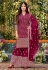 Faux georgette palazzo suit in Magenta colour 2040