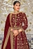 Velvet long Anarkali suit in Maroon colour 2044A