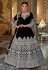 Velvet abaya style Anarkali suit in Black colour 2042B