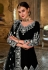 Velvet abaya style Anarkali suit in Black colour 2042B