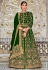Velvet abaya style Anarkali suit in Green colour 2044B
