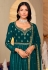 Georgette abaya style Anarkali suit in Teal colour 1012
