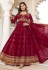 Georgette long Anarkali suit in Maroon colour 1011