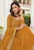 Georgette long Anarkali suit in Mustard colour 1013