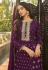 Faux georgette long Anarkali suit in Purple colour 1021