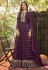 Faux georgette long Anarkali suit in Purple colour 1021