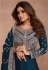 Shamita shetty Silk abaya style Anarkali suit in teal colour 9517