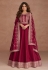 Shamita shetty Silk long Anarkali suit in maroon colour 9518