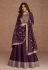 Shamita shetty Silk long Anarkali suit in wine colour 9520