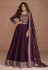 Shamita shetty Silk long Anarkali suit in wine colour 9520