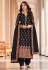Jacquard pakistani suit in Black colour 17026