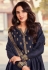 Jacquard pakistani suit in Navy blue colour 17024