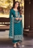 Silk pakistani suit in Teal colour 16082