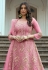 Net long Anarkali suit in Pink colour 1002B