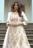 Net abaya style Anarkali suit in White colour 1002C