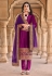 Velvet pant style suit in Purple colour 2074A