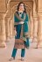 Velvet pakistani suit in Teal colour 2074B